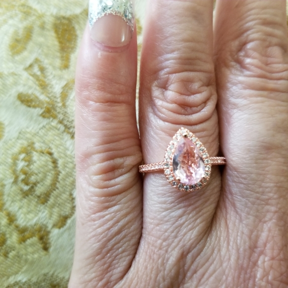 Rose Gold Pink stone Ring - Picture 6 of 6